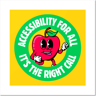 Accessibility For All, It's the Right Call - Cute Apple Vintage Cartoon Posters and Art